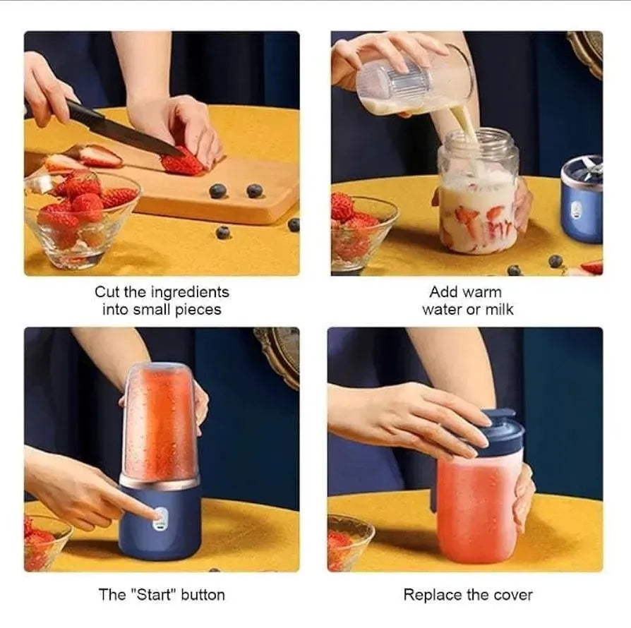 Rechargable Blue Juicer Blender for Home &amp; Travel